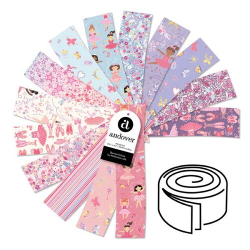 Dance Class 2.5in Strips (40 pieces) by Makower (Branded)