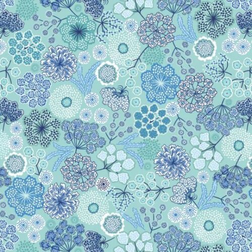 F926A Large Winter Floral on Ice, Jardin d'Hiver by Lewis & Irene