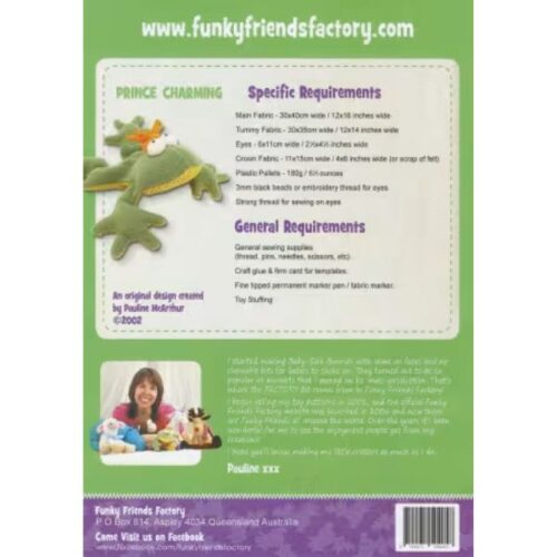 FF4057 Prince Charming Frog – Funky Friends Factory Pattern