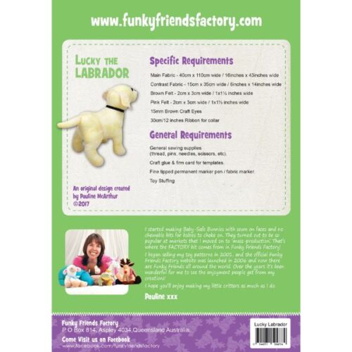 FF4774 Lucky the Labrador – Funky Friends Factory Pattern
