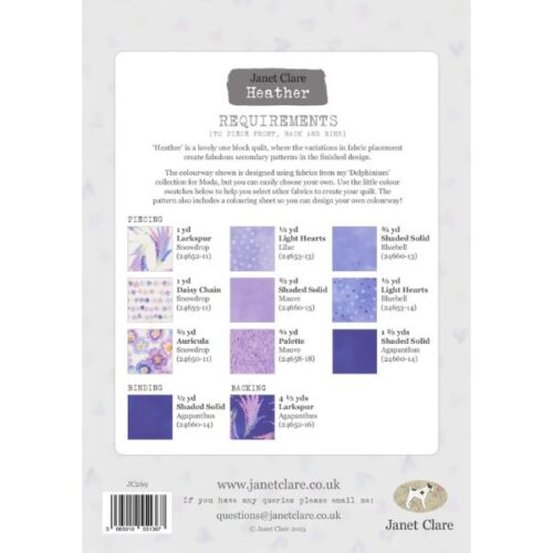 JC269 Heather Quilt Pattern by Janet Clare