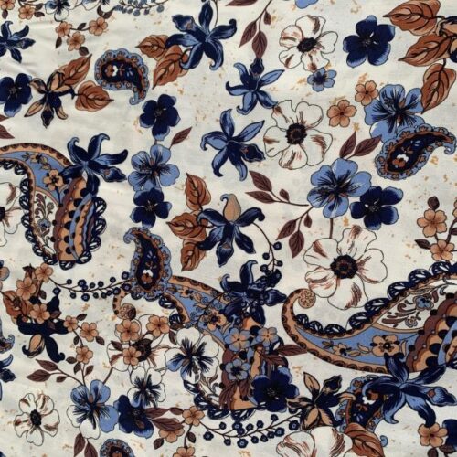 JLV95 Floral Viscose Lawn Dressmaking Fabric