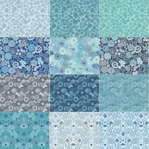 Jardin d’Hiver Fat Quarter Pack (12 pieces) by Lewis & Irene (Cut in House)