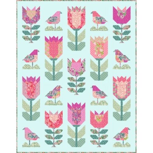KIT27350 Birds and Blooms Boxed Quilt Kit, Floriori by Kate Spain