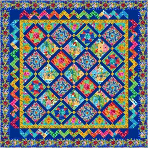 KIT2QTOB.POOLPARTY Pool Party Quilt Kit, Riviera by Odile Balloeul