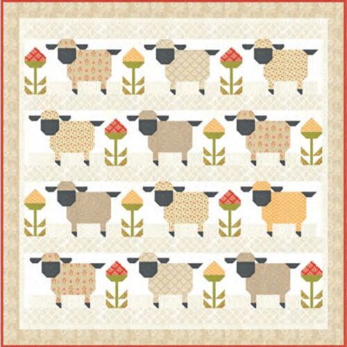 KIT35450 Sheep & Clover Boxed Quilt Kit, Larkspur & Linen by Fig Tree & Co