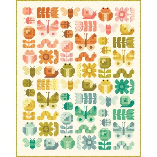 KIT51280 Busy Backyard Boxed Quilt Kit, Popcorn by Elizabeth Hartman