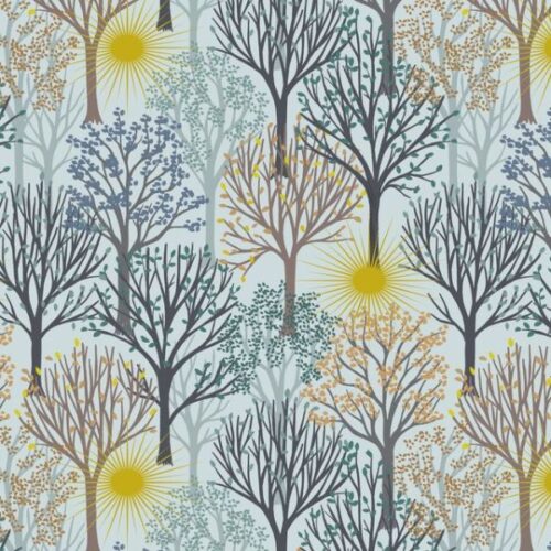 L56A Winter Solstice Tree on Light Sky (with gold metallic), Winter Solstice by Lewis & Irene