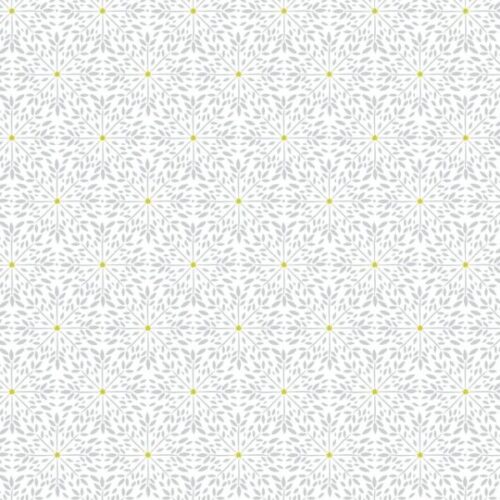L57A Winter Star Grey on White (with gold metallic), Winter Solstice by Lewis & Irene