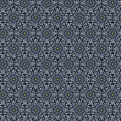 L57C Winter Star on Midnight Blue (with gold metallic), Winter Solstice by Lewis & Irene