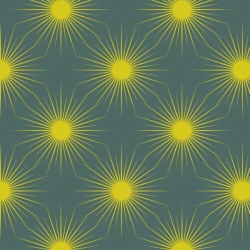 L58B Solstice Sun on Teal (with gold metallic), Winter Solstice by Lewis & Irene
