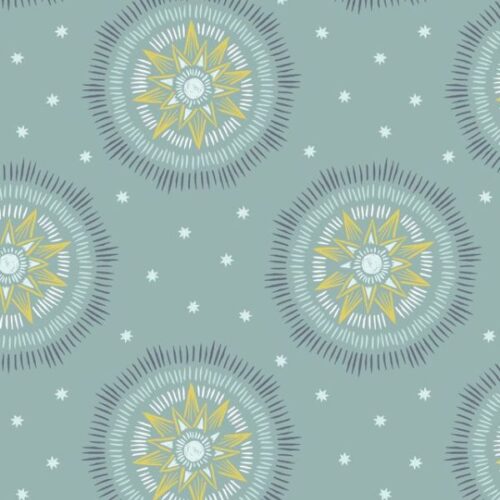 L60A Winter Solstice Sun Star on Verdigris (with gold metallic), Winter Solstice by Lewis & Irene