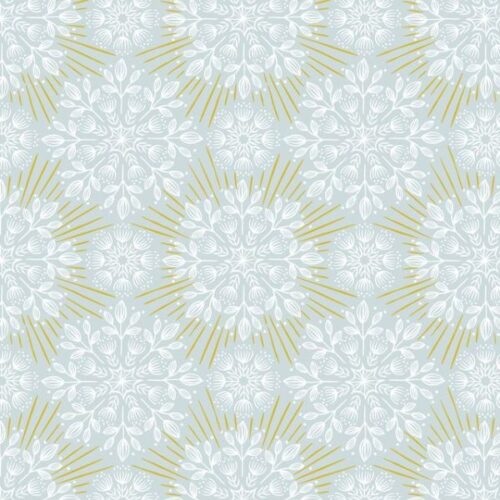 L61A Winter Solstice Flowers on Light Sky (with gold metallic), Winter Solstice by Lewis & Irene