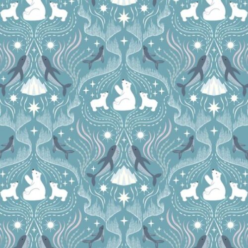 L63B Where the Sky Dances on North Blue (with pearl) by Lewis & Irene