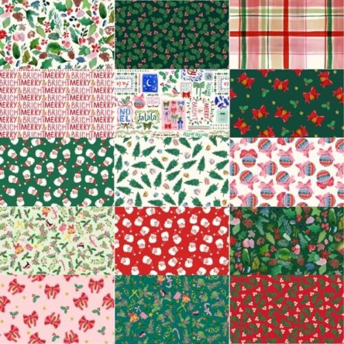 Merry Happy Christmas Fat Quarter Pack (15 pieces) by Bluebellgray (Cut in House)