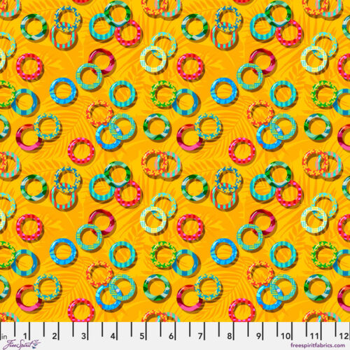 PWOB134.Yellow Lazy Loops, Riviera by Odile Bailloeul