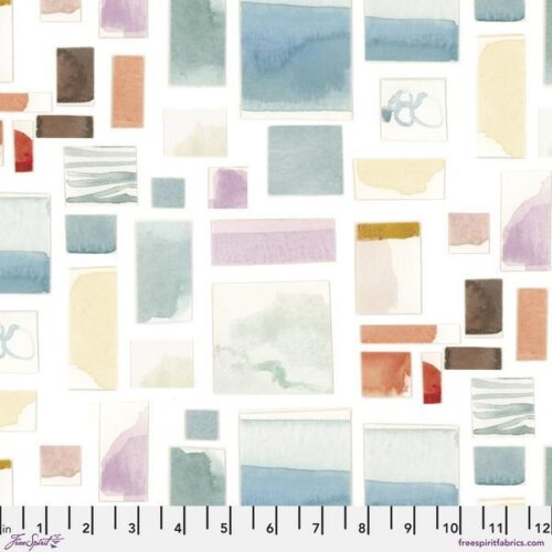 PWSR103.Turqmulti Watercolor Mosaic, Saltwater by Shell Rummel
