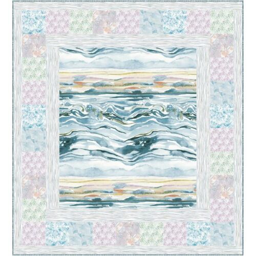 Panel Squared Quilt Kit, Saltwater by Shell Rummel