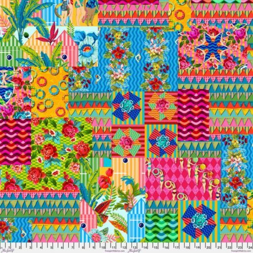 QBOB003.Bright Free Patch Riviera, Riviera by Odile Bailloeul Extra Wide Backing (approx. 108″wide)