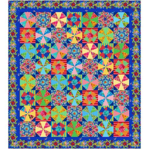 Beach Umbrellas Quilt Kit, Riviera by Odile Balloeul