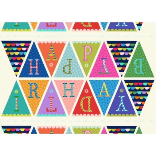 SM146 Heirloom Bunting 24in Panel, Small Things...Celebrations by Lewis & Irene
