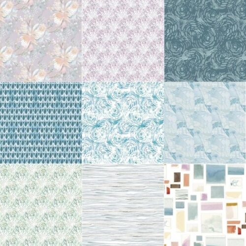 Saltwater Fat Quarter Pack (9 pieces) by Shell Rummel (Cut in House)