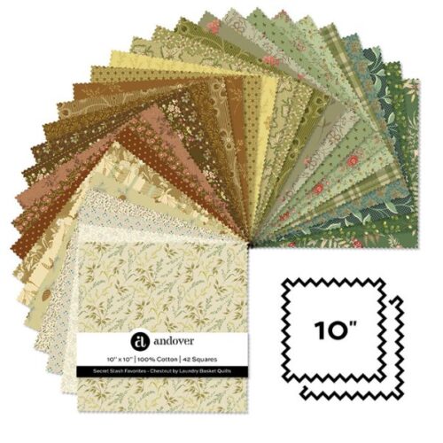 Secret Stash Favourites Chestnut 10in Squares by Edyta Sitar (42 pieces)