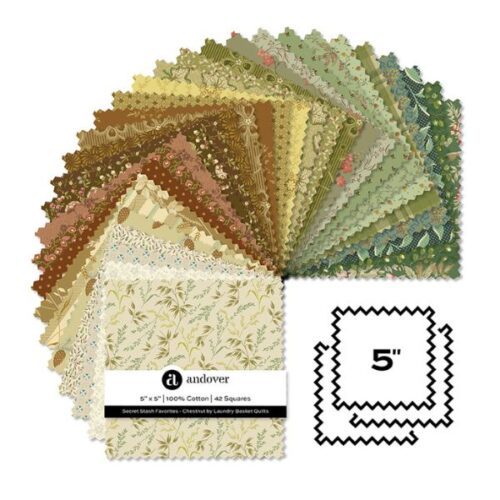 Secret Stash Favourites Chestnut 5in Squares by Edyta Sitar (42 pieces)