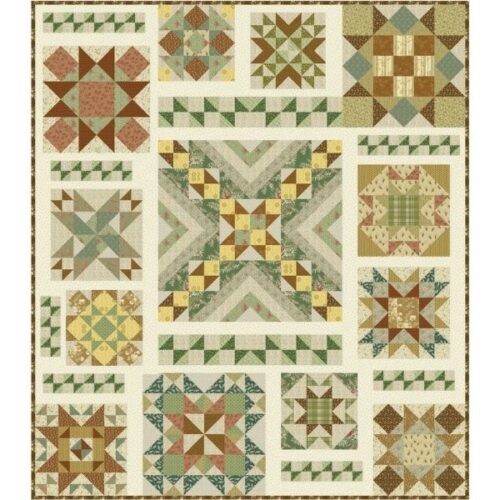 Star Light Star Bright Quilt Kit, Secret Stash Favourites Chestnut by Edyta Sitar