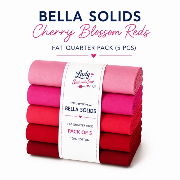 Bella Solids Cherry Blossom Reds Fat Quarter Pack (5 Pieces) by Moda