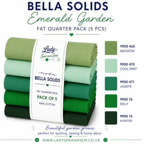 Bella Solids Emerald Garden Fat Quarter Pack