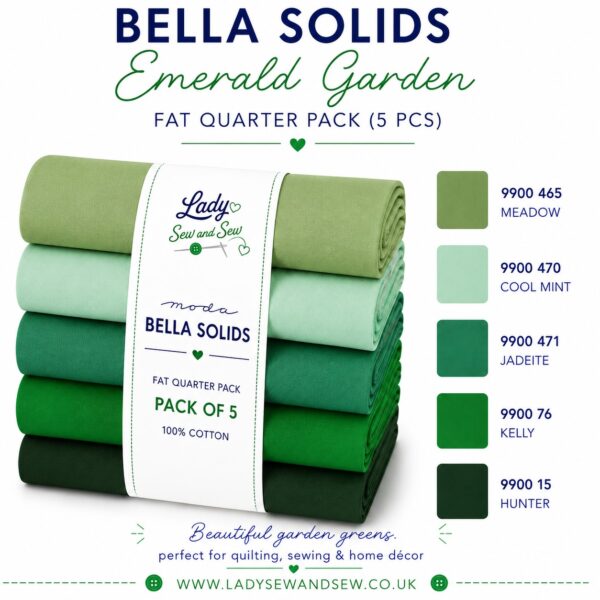 Bella Solids Emerald Garden Fat Quarter Pack