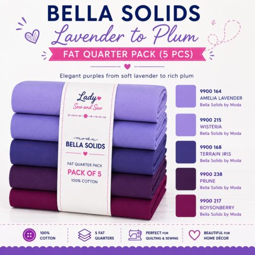 Bella Solids Lavender to Plum Fat Quarter Pack