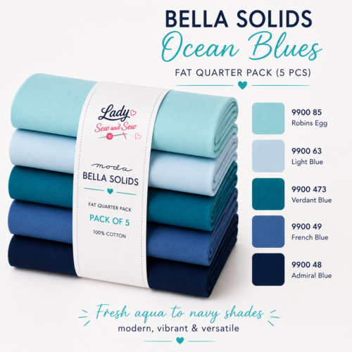 Bella Solids Ocean Blues Fat Quarter Pack