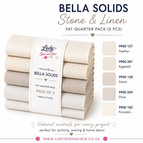 Bella Solids Stone and Linen Fat Quarter Pack