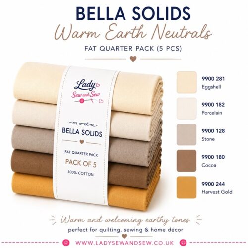 Bella Solids Warm Earth Neutrals Fat Quarter Pack