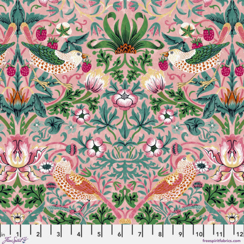 CLWM001.Blush Strawberry Thief, Bedford Park Lawn by Morris & Co.