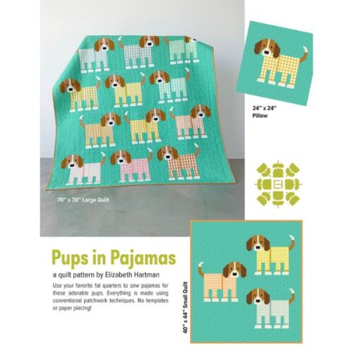 EH092 Pups in Pajamas Quilt Pattern by Elizabeth Hartman