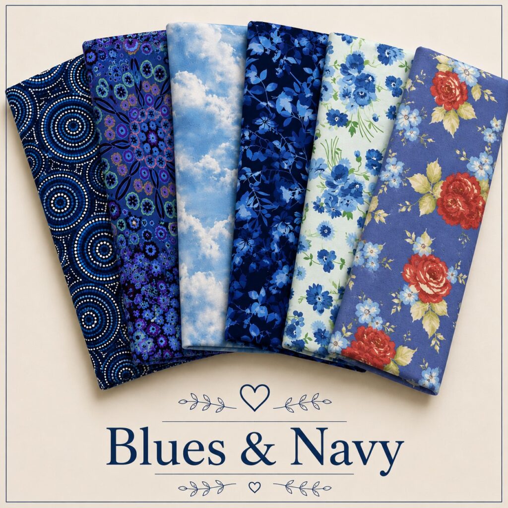 Extra Wide Quilt Backing Fabrics Blues and Navy Extra Wide Quilt Backing Fabrics Blues and Navy