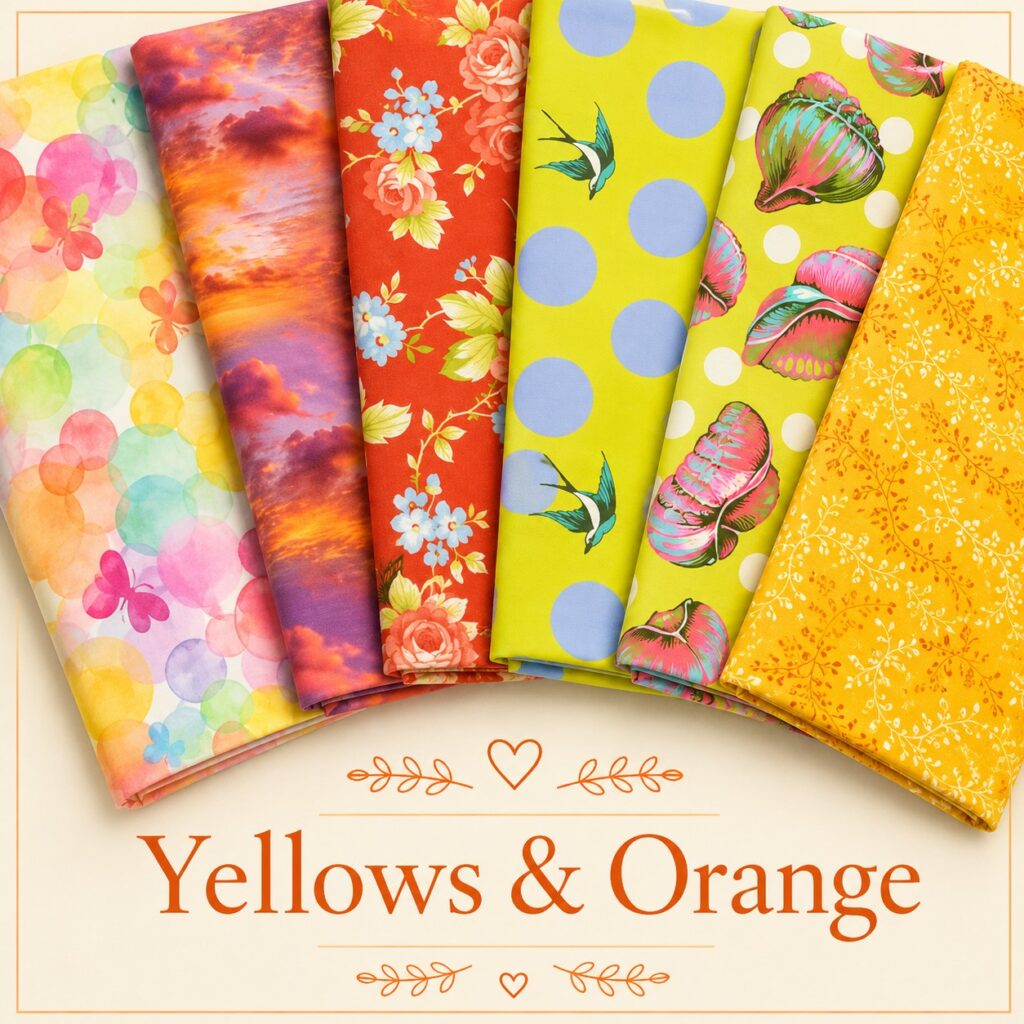 Extra Wide Quilt Backing Fabrics Yellows and Orange Extra Wide Quilt Backing Fabrics Yellows and Orange