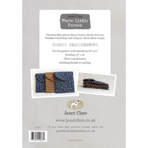 JC219 Three Little Purses Pattern by Janet Clare