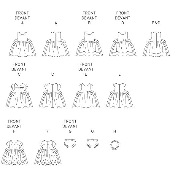 M6015 Infants' Lined Dirndl Dresses, Panties and Headband McCall's Sewing Pattern