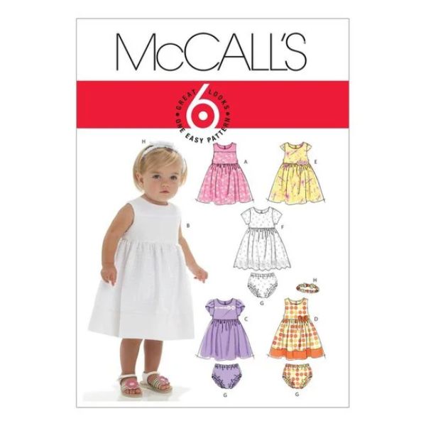 M6015 Infants' Lined Dirndl Dresses, Panties and Headband McCall's Sewing Pattern