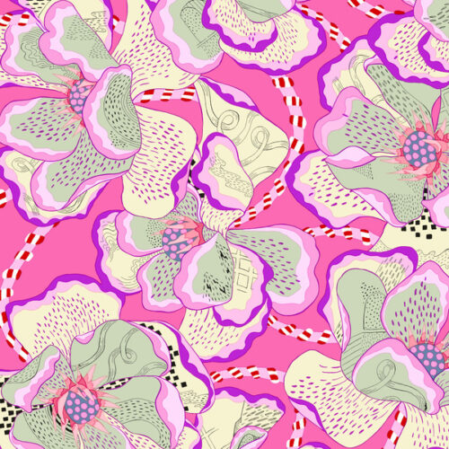 PWPE015.Magenta Ball Blooms, Bloom & Burrow by Penny Jeffries
