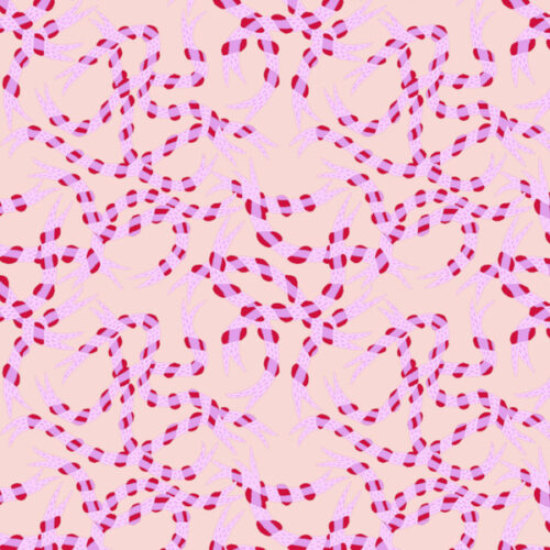 PWPE025.Coral SM Hare Ribbons, Bloom & Burrow by Penny Jeffries