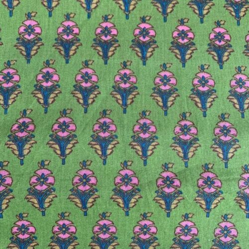 Tajma012 Taj Mahal Vert Cotton Dressmaking Fabric