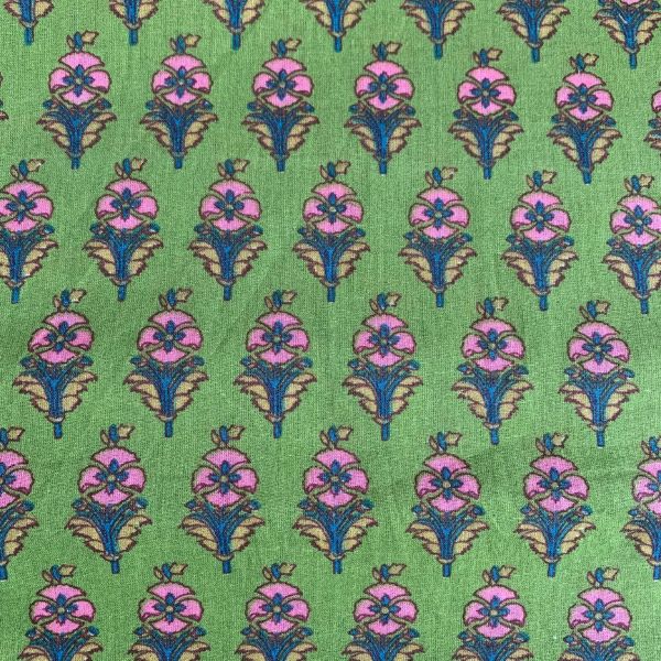 Tajma012 Taj Mahal Vert Cotton Dressmaking Fabric