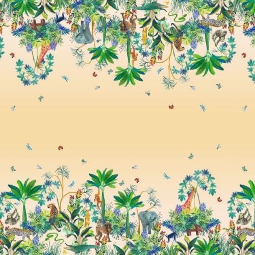 WB076 Jungle Jamboree Sunset Double Edge Border, Safari by Wee Blue Bell