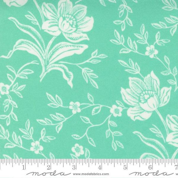 111175 17 108 Woodcut Floral Aqua, Fig Tree & Co by Moda