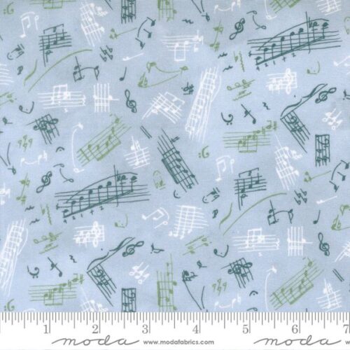 24684 17 Minuet Music Notes Blue, Flutterby by Janet Clare